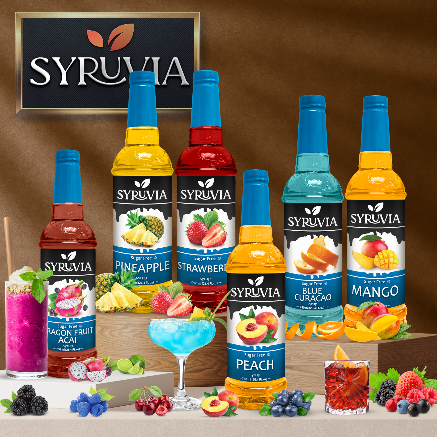 Syruvia - Wholesale Cocktail Mix/Syrup - Sugar-Free Blue Curacao Syrup6