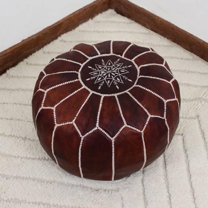 Berbereino LLC - Wholesale Pouf - Authentic Moroccan Pouf – Genuine Leather Ottoman, Handmade 6