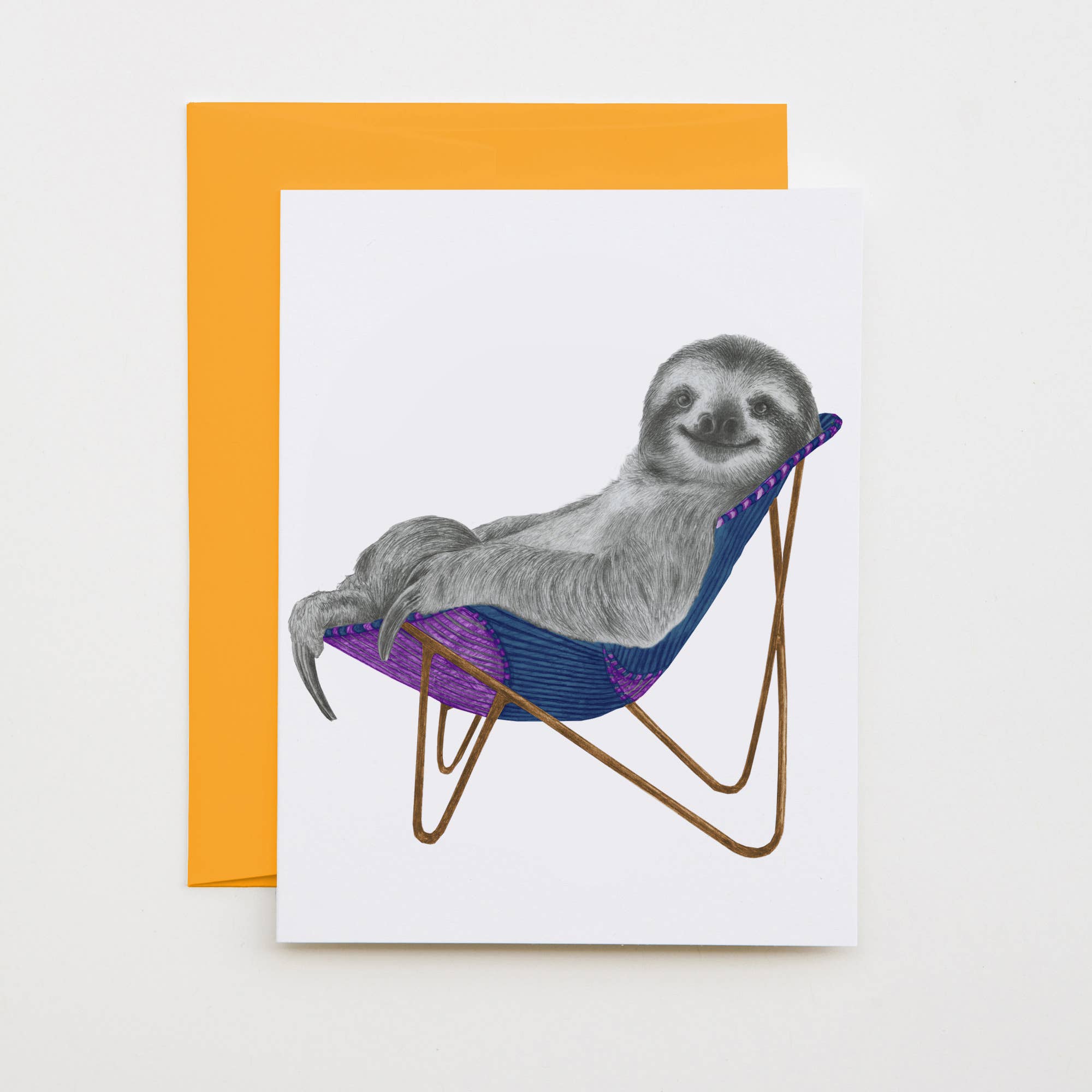 Central & Gus - Wholesale Everyday Greeting Card - Kingston Westhill Three Toed Sloth Note Card
