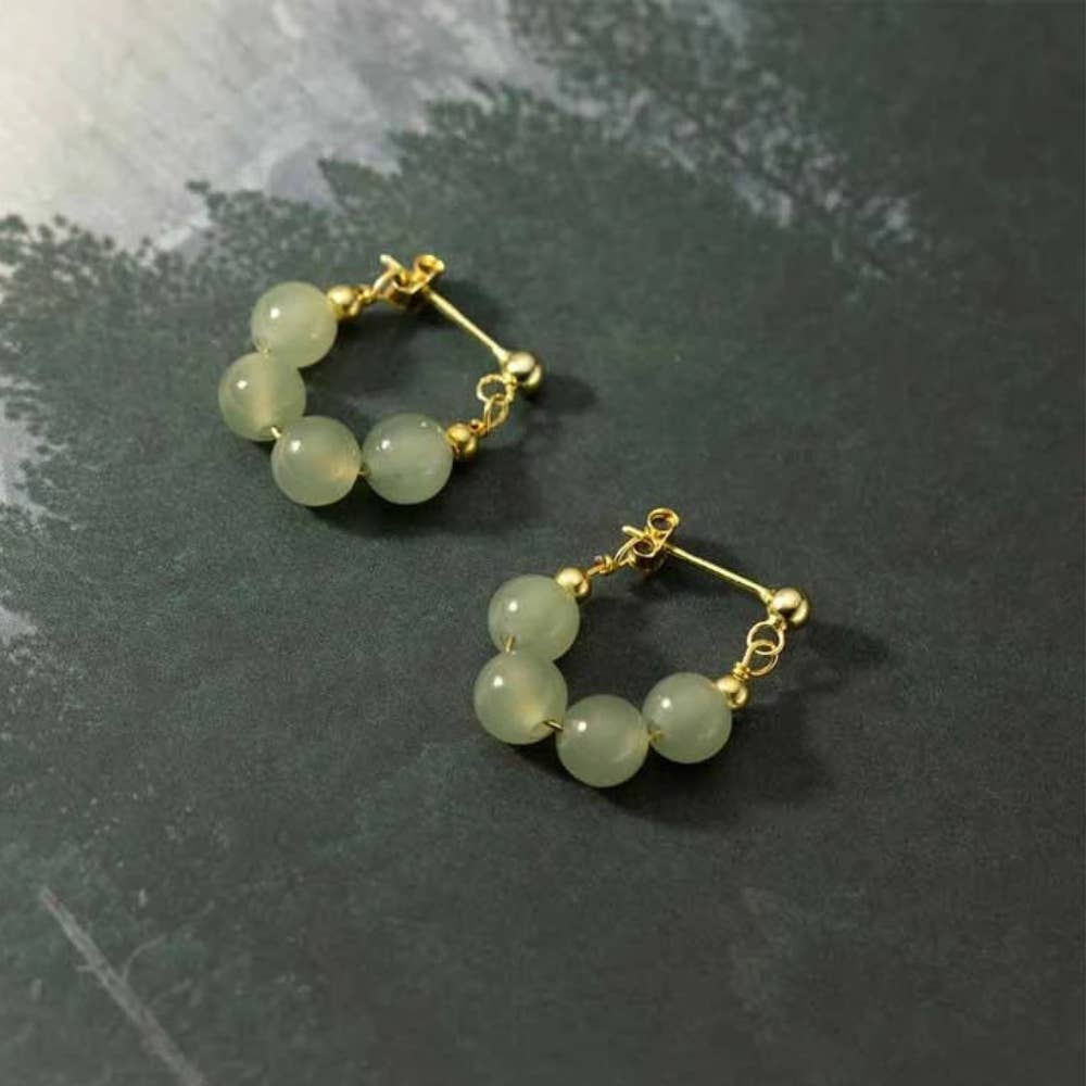 Ashlen - Vente Boucles d'oreilles pendantes - BOUCLES D'OREILLES EN JADE HÉTIEN