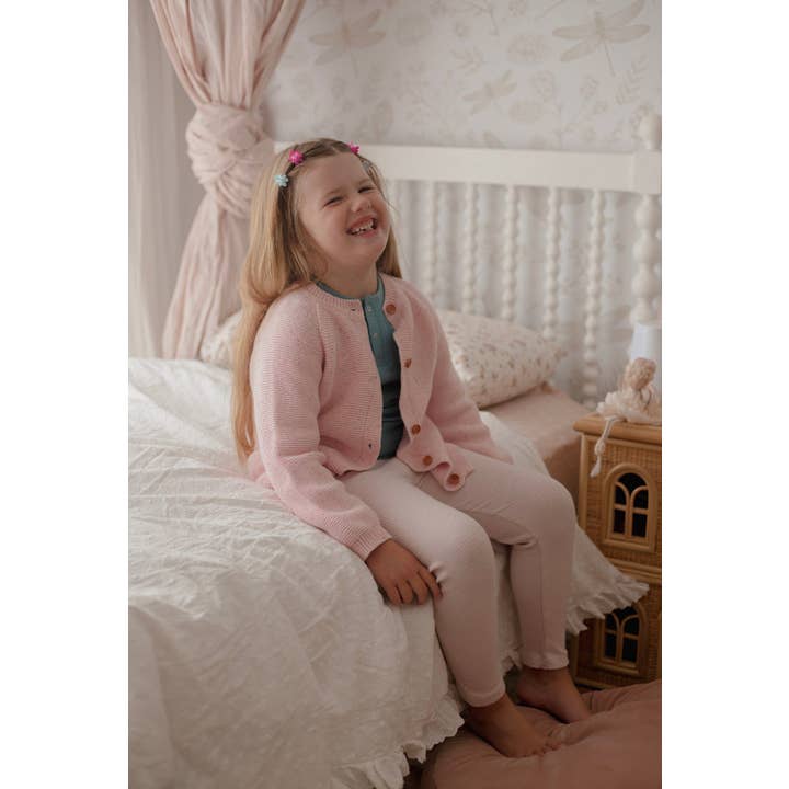 Ponchik Baby+ Børn - Bomulds Leggings - Love Rib for engroshandel hos Ponchik Babies + Kids