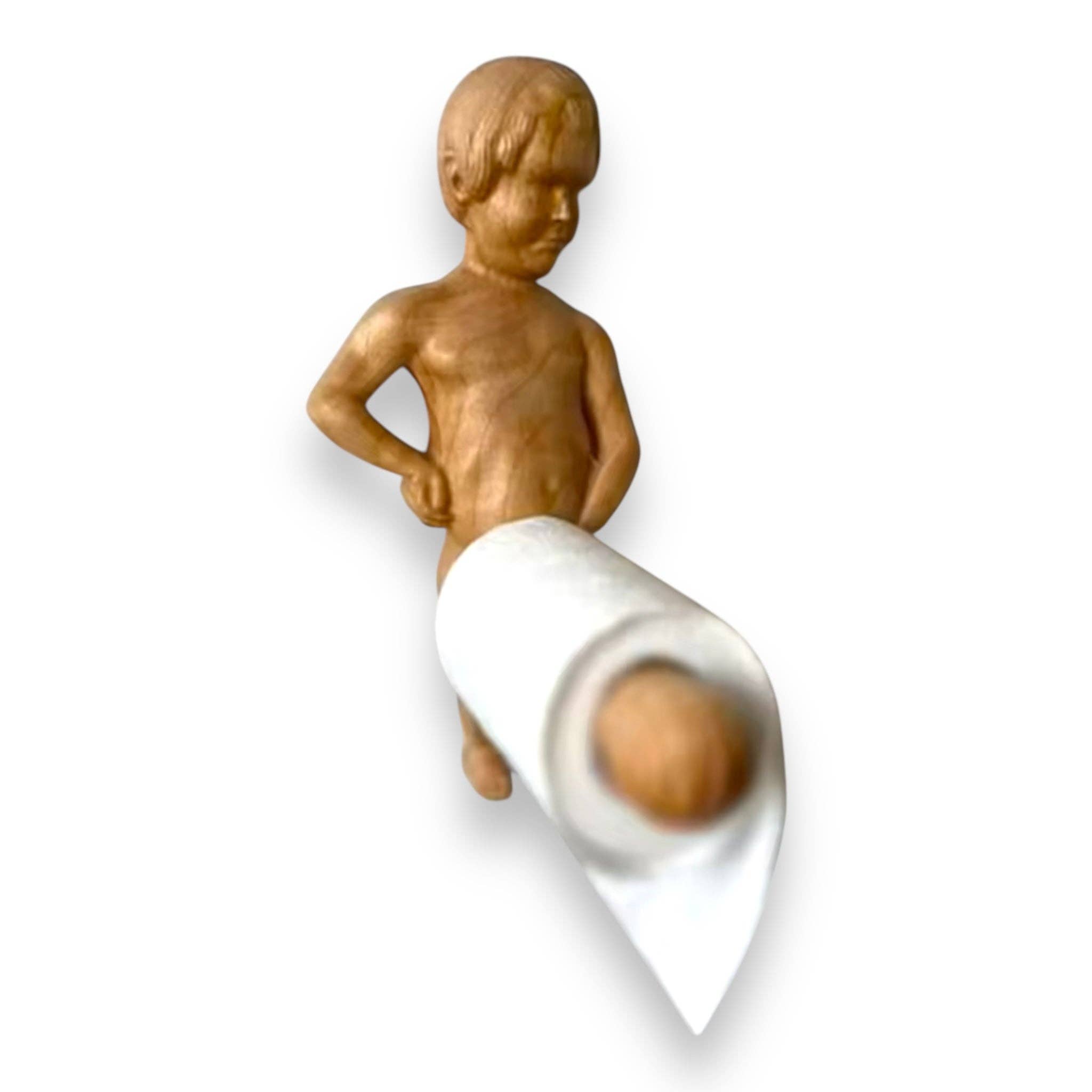 Kinky Pleasure - Wholesale Toilet Paper Holder - Kinky Pleasure - AX112 - Toilet Roll Holder Manneken Piss - Made of Wood with Installation Kit3