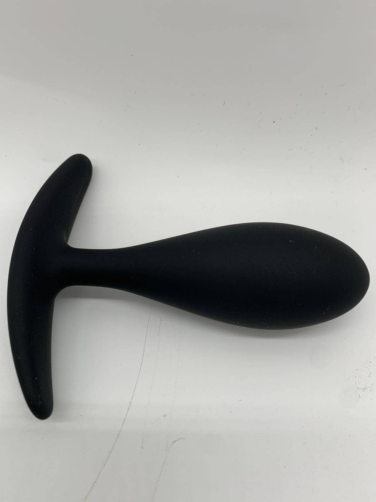 Kinky Pleasure - Wholesale Sex Toy - Argus T-Plug Silicone Large Size 10 Cm - Black - Packed in Strong Blister - AT 0011151