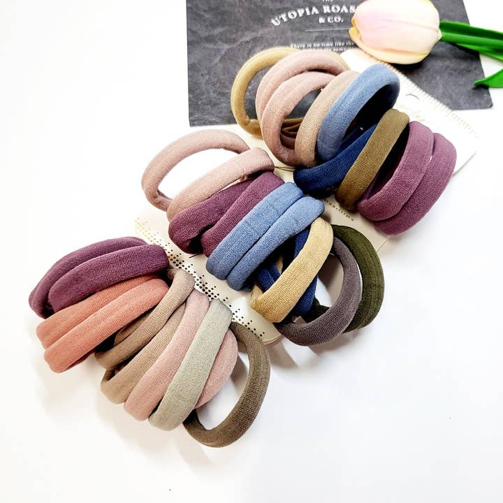 Assorted Color 10 pcs Mauve and Dull Tone Hair Tie Set for wholesale on Faire