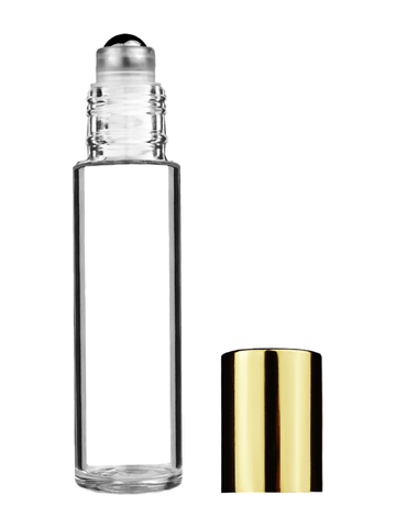 Best Bottles - Wholesale Essential Oil Holder - Clear Cylinder Glass Bottle with Metal Roller Ball - 9ml8