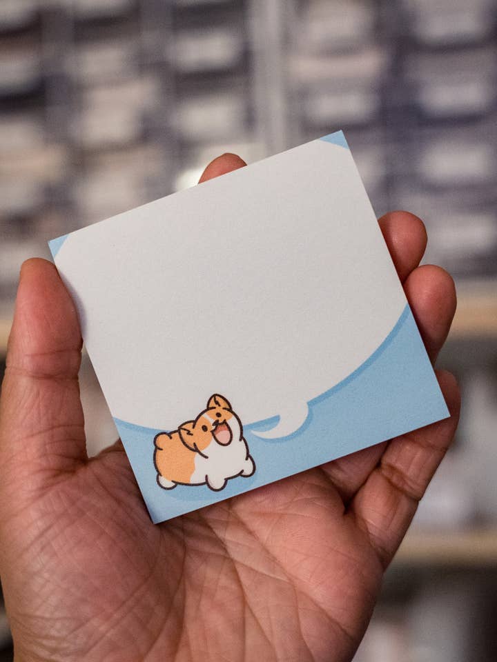 Yappy Chatty Corgi Sticky Notes for wholesale by LittleCorgo