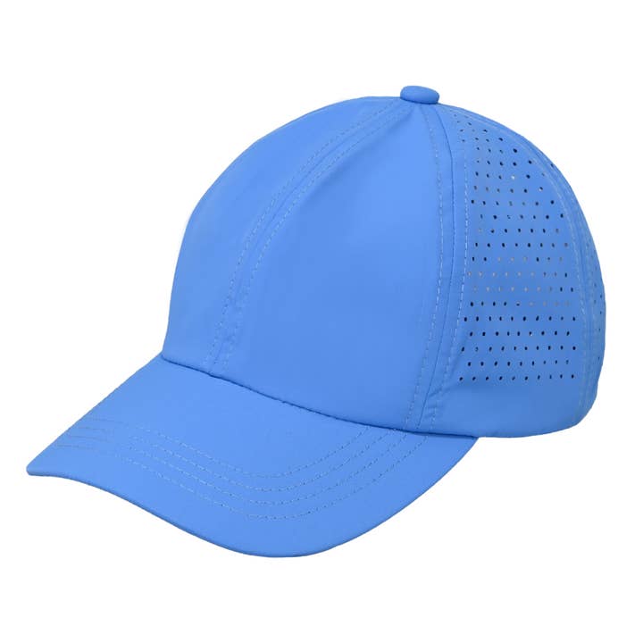 Funky Junque - Wholesale Baseball Cap - Unisex - Laser Cut Unstructured Running Cap - Denim