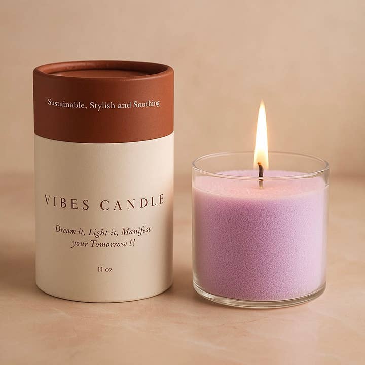 Purple Haze Pearled Candle - 11 OZ for wholesale by Vibes Pearled Candle