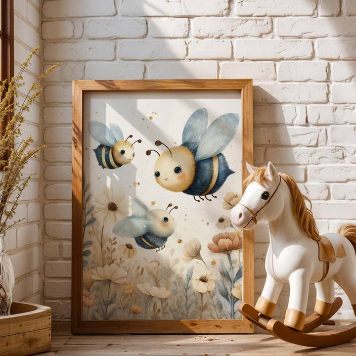 Plantskola Väggkonst | Akvarell Humla | Pastell för wholesale av Artsriver