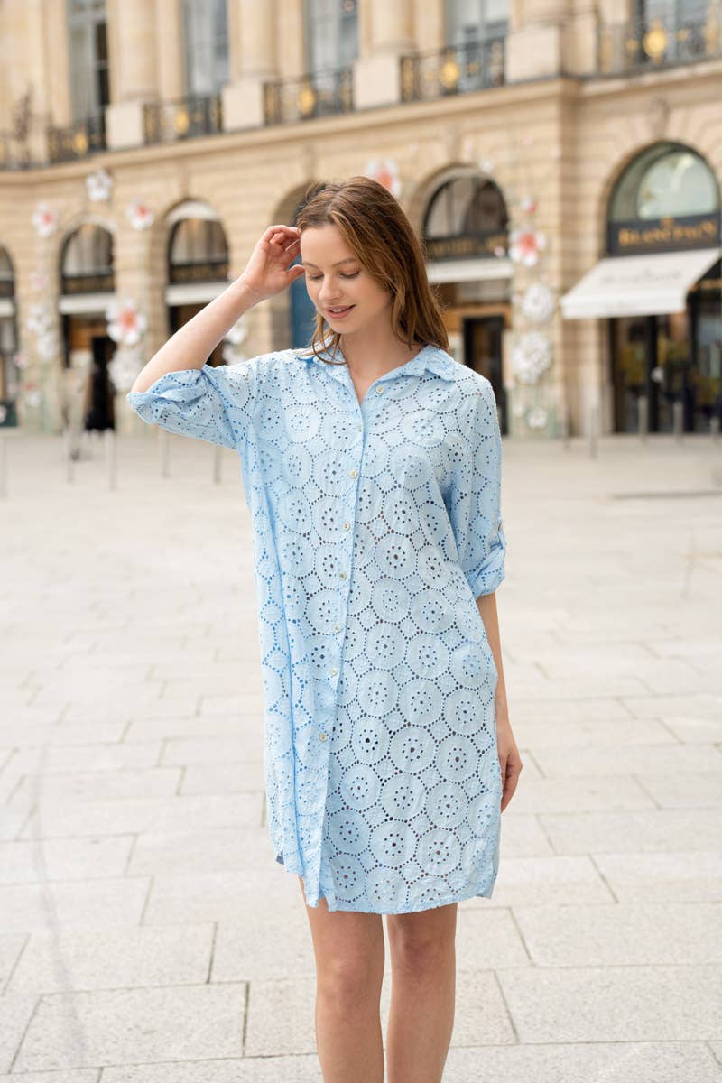 Happy look - Wholesale Dress - Women's - English embroidery shirt dress 8