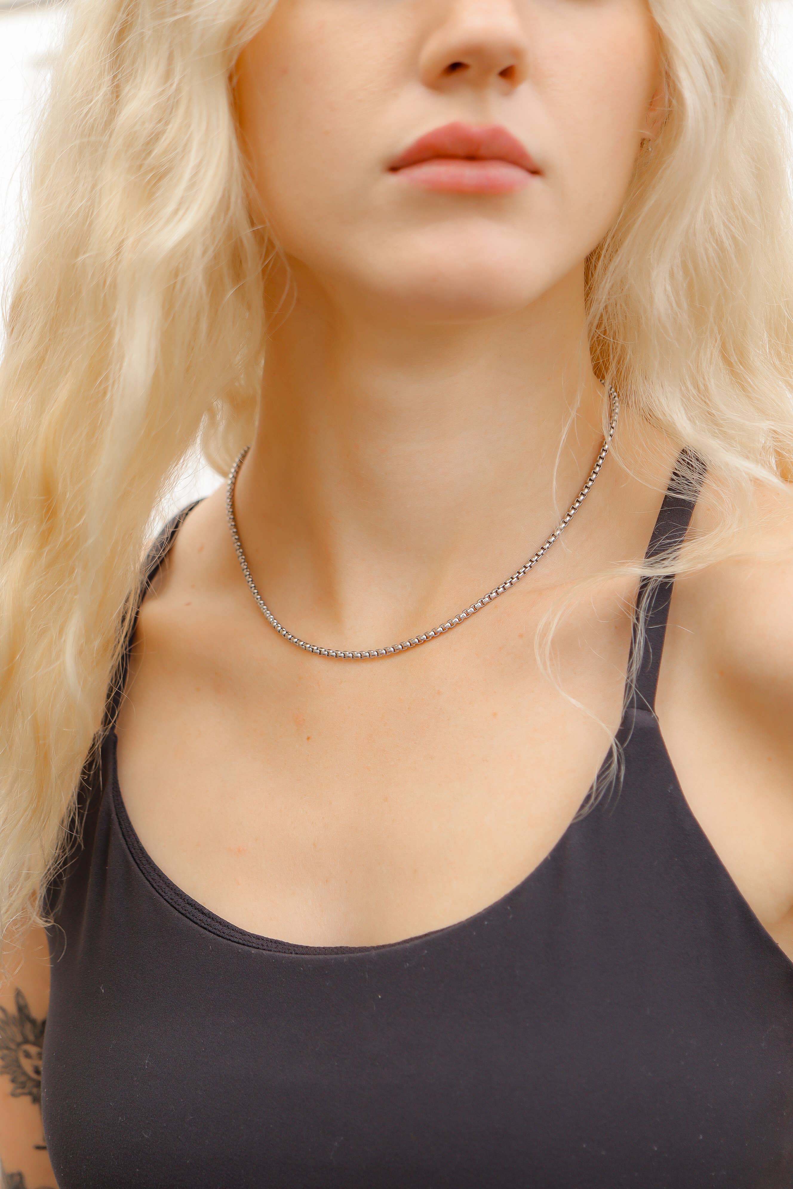 WJW - Vendita all'ingrosso Collane a catena e maglie - Catena a scatola arrotondata in acciaio inossidabile5