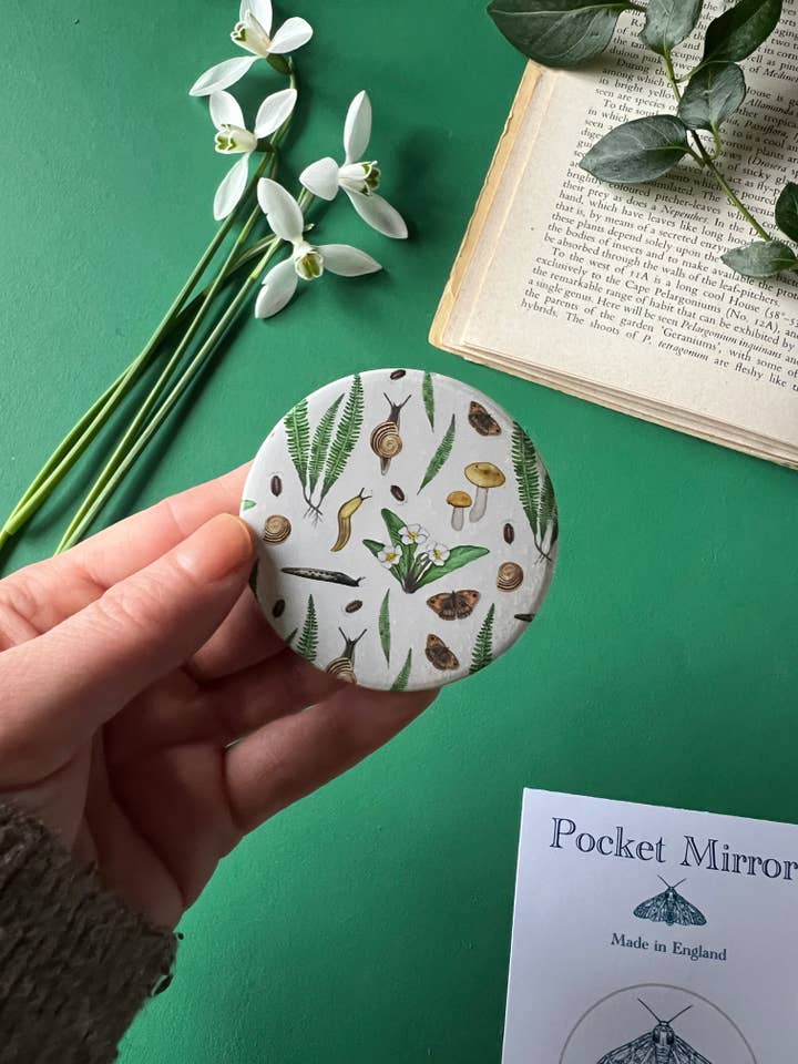 Forest Floor Pocket Mirror for wholesale by Tansy Moore