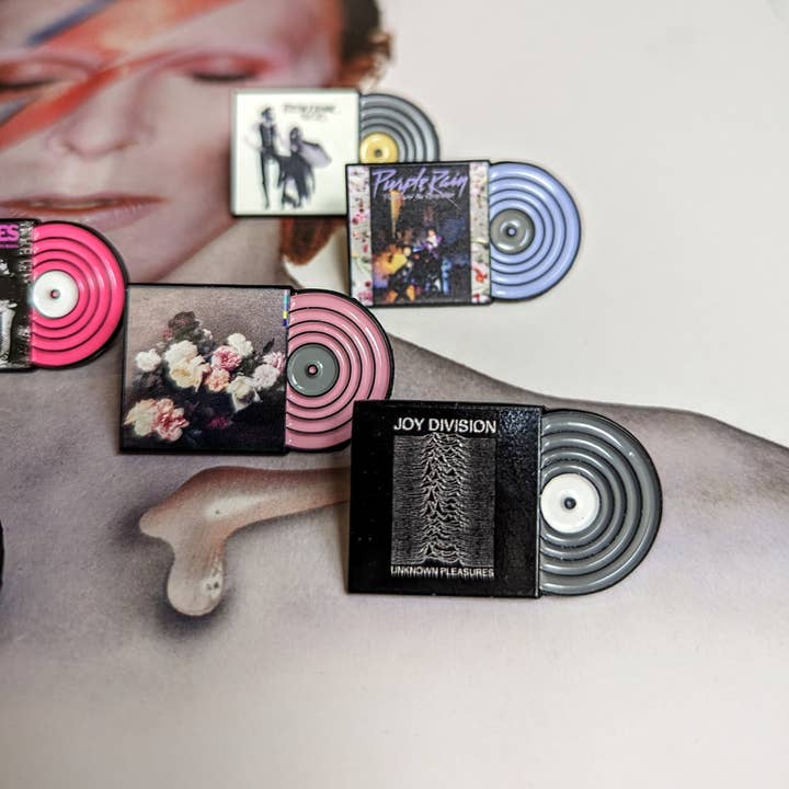 Joy Division Record Album Vinyl Dark Wave Enamel Pin for wholesale by HelloSailorTees