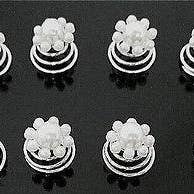 Parcelona – Engroshandel Hårnål – Møns bryllup brude hvid imiteret perle blomst hår spiral Twist Spin hårnåle2