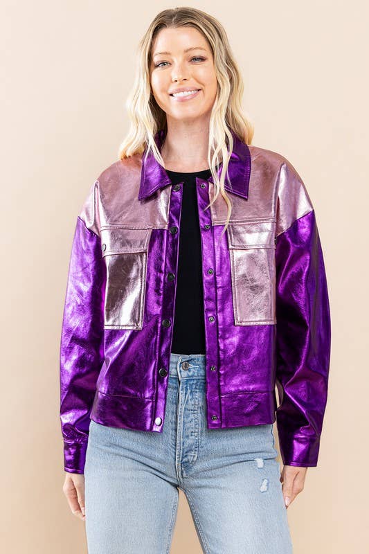 TCEC - Wholesale Jacket - Women's - CJ6498S-PU Metallic Jacket5
