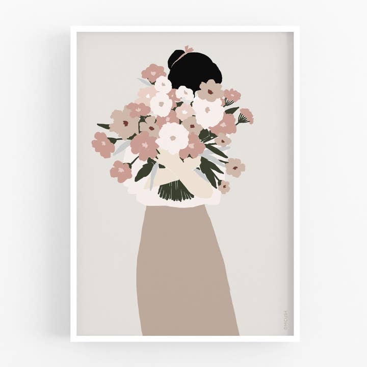 Art Print - Flower Lady - Front Bouquet for wholesale by Micush