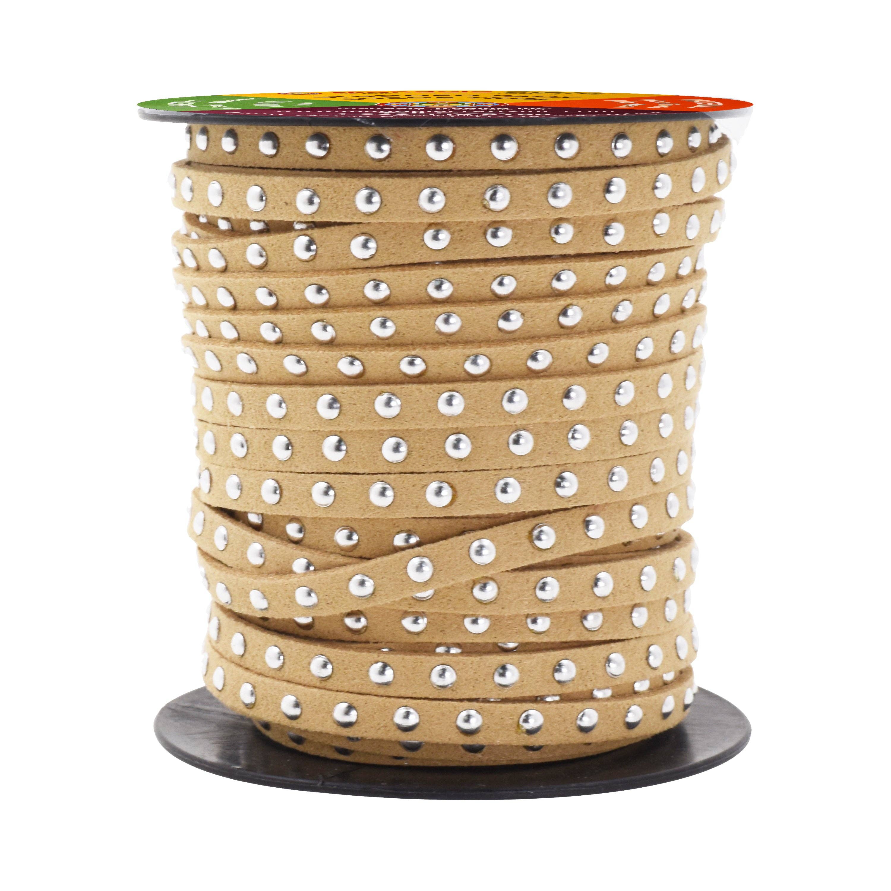Mandala Crafts - Wholesale Craft supplies - 5mm Studded Faux Suede Cord Rope for Jewelry Making0