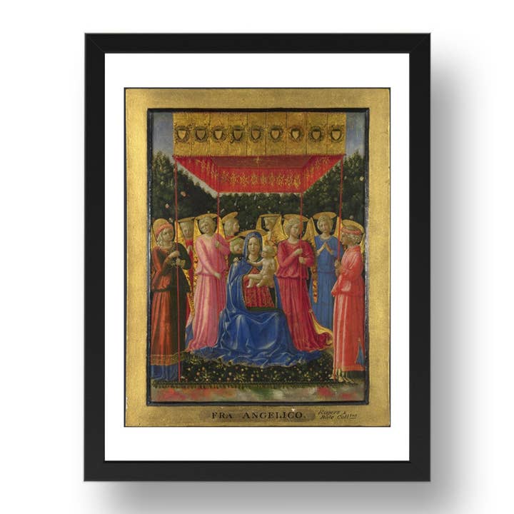 Benozzo Gozzoli: Jomfruen og Barnet med Engle, Plakat i 17x13" (A3) Ramme for engroshandel hos PERIOD PRINTS