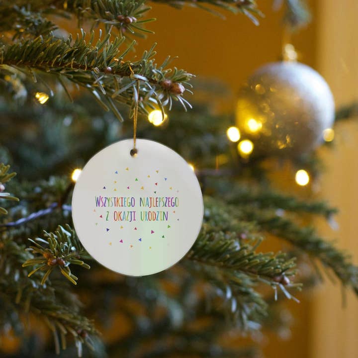 3dRose – wholesale Ornament – 3dRose, Wszystkiego najlepszego z okazji urodzin - Happy Birthday in Polish, Ornament6