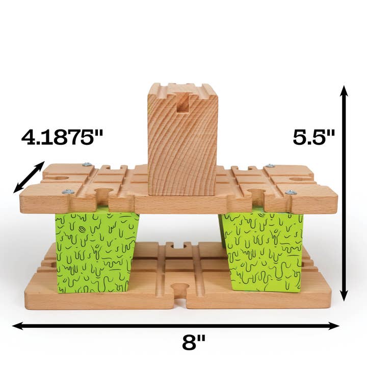 Twinkle Toys LLC - Wholesale Wood Toy - Kids - 3 Level Wooden Bridge and Train Tunnel - Zany Trains - Toxic4