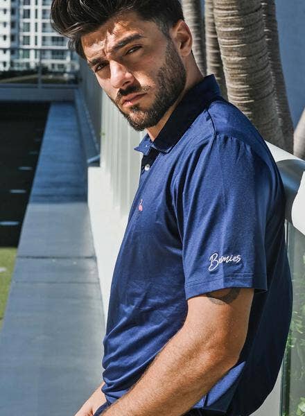 Bermies - Wholesale Polo - Men's - Navy & Flamingo - Performance Polo2