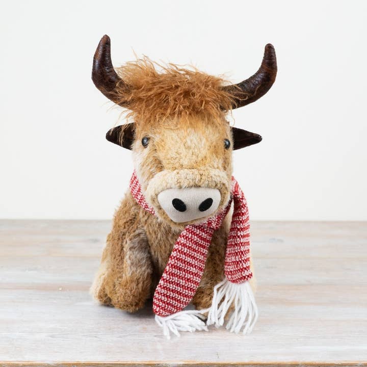 Vaca Highland Sentada Deco, 37 cm para venta al por mayor de Gainsborough Giftware x Portland Living