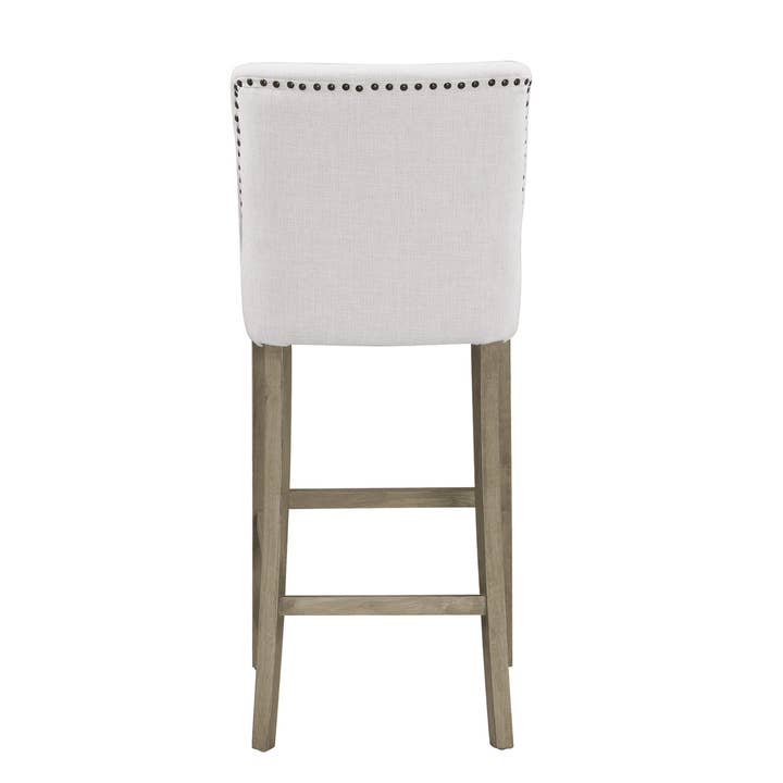 Glamour Home - Wholesale Stool - Aleco Beige Fabric Bar Stool Set with Nail Head Accents5
