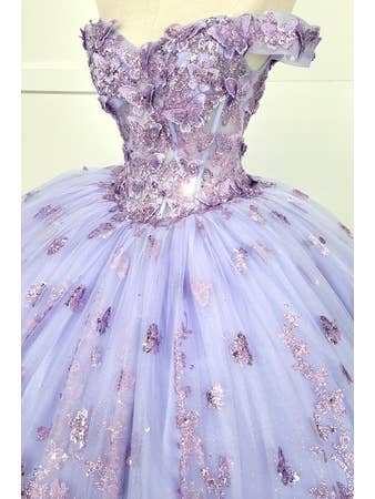 Chicas - Wholesale Gown - Women's - Glitter and Sequin Butterfly Quinceanera Dress CHF3103