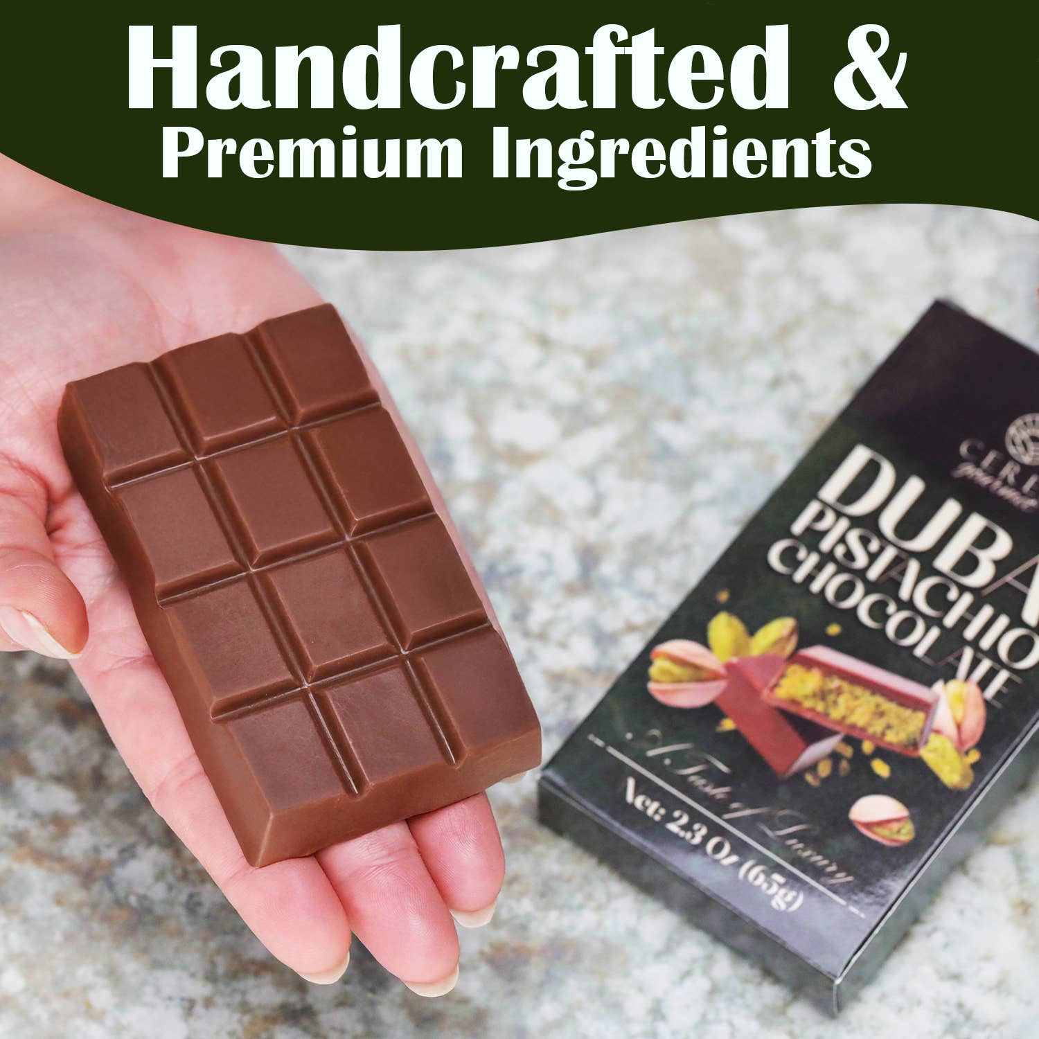 Ceres Gourmet - Wholesale Chocolate Bar - Dubai Chocolate Pistachio Bar – 2.3 oz for Christmas4
