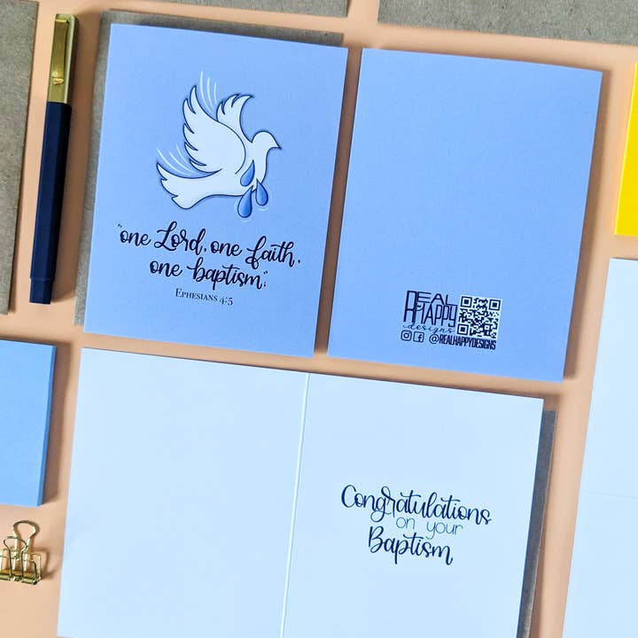 Baptism Card for wholesale by Real Happy Designs