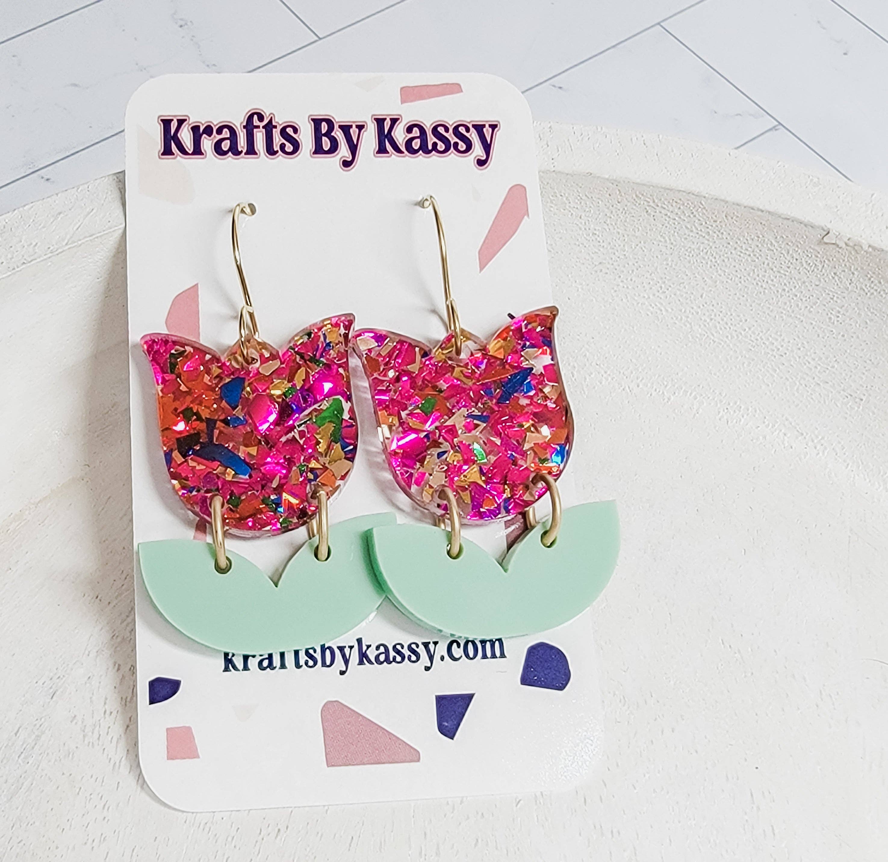 Krafts By Kassy - Wholesale Hangende/ronde oorbellen - Tulpen oorbellen5