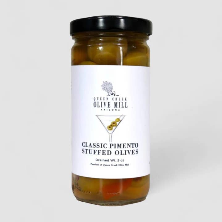Queen Creek Olive Mill - Wholesale Olives - Classic Pimento Stuffed Olives - 5oz - 6/Case0