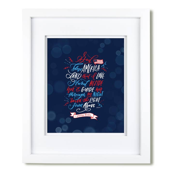 “God Bless America" art print for wholesale by Krystal Whitten Studio