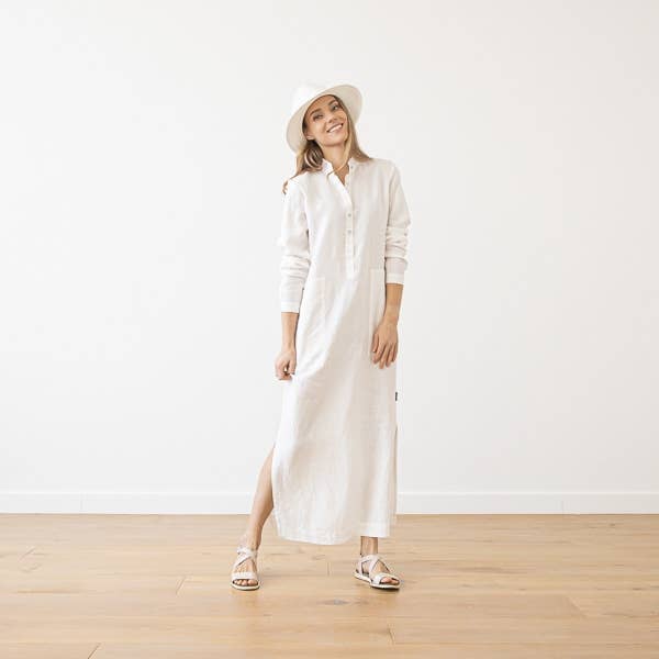 LinenMe - Wholesale Dress - Women's - Linen Dress White Dona