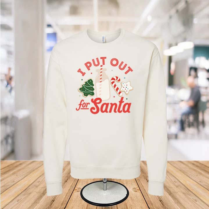 I Put Out for Santa Crewneck Sweatshirt for wholesale by Infidel Nation Apparel