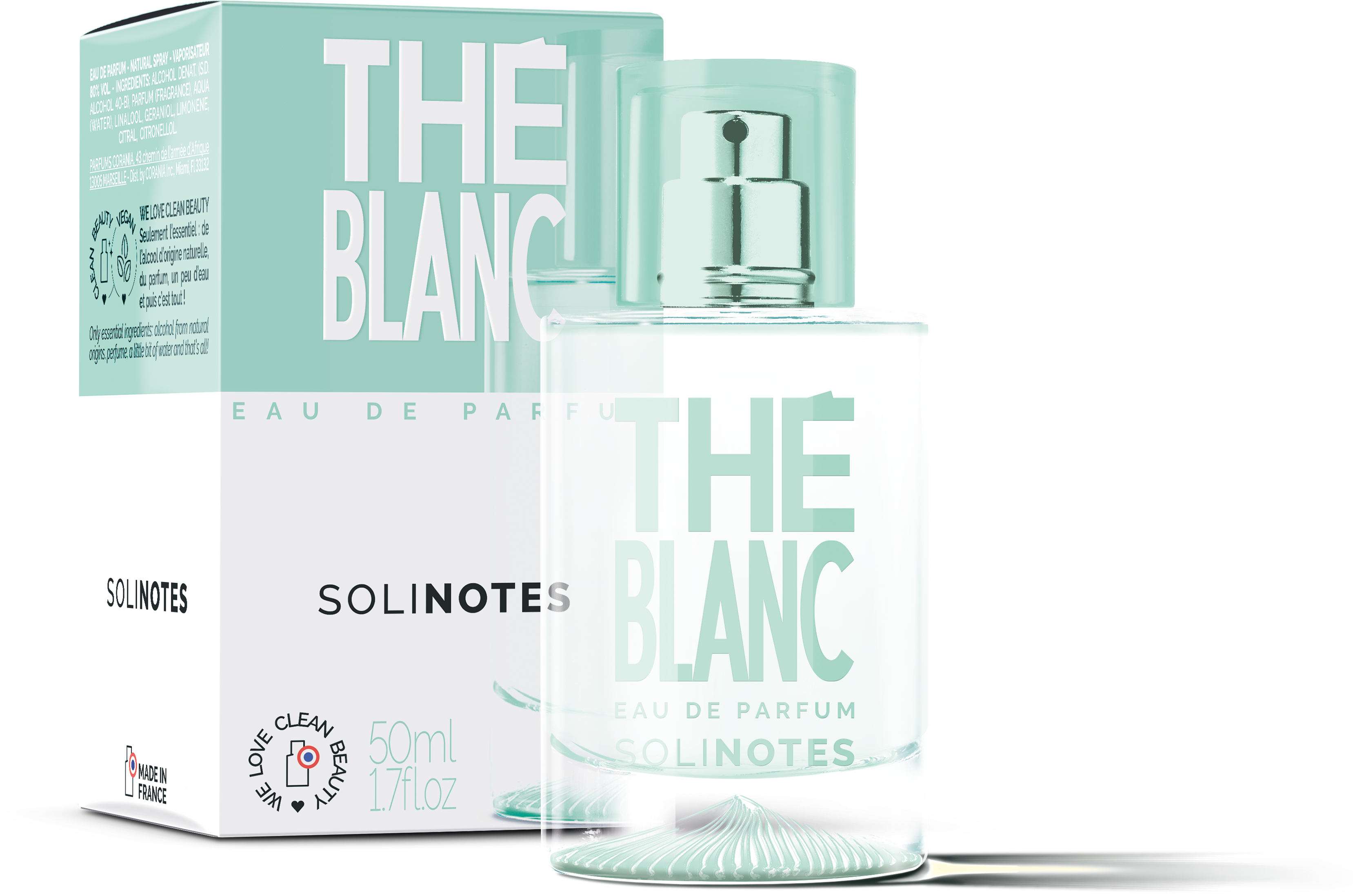 Solinotes (US Stores) - Distributed by Scents of Europe - Wholesale Perfume/Eau de Toilette - White Tea Perfume 1.7 oz - CLEAN BEAUTY1