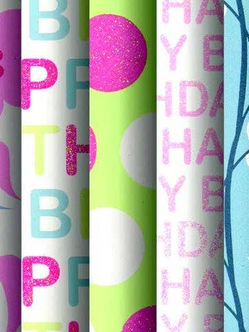 Rolo de embrulho de luxo com brilho Modernidade Pastel (12) por atacado de The Unique Paper Company US