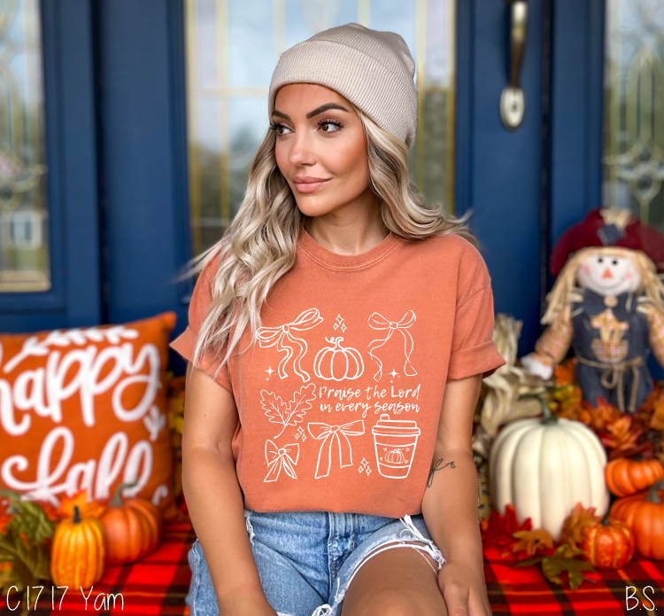 Bama Screens - Wholesale Screen Printed T-Shirt - Women's - Semi-Exclusive Praise The Lord Fall #BS83262