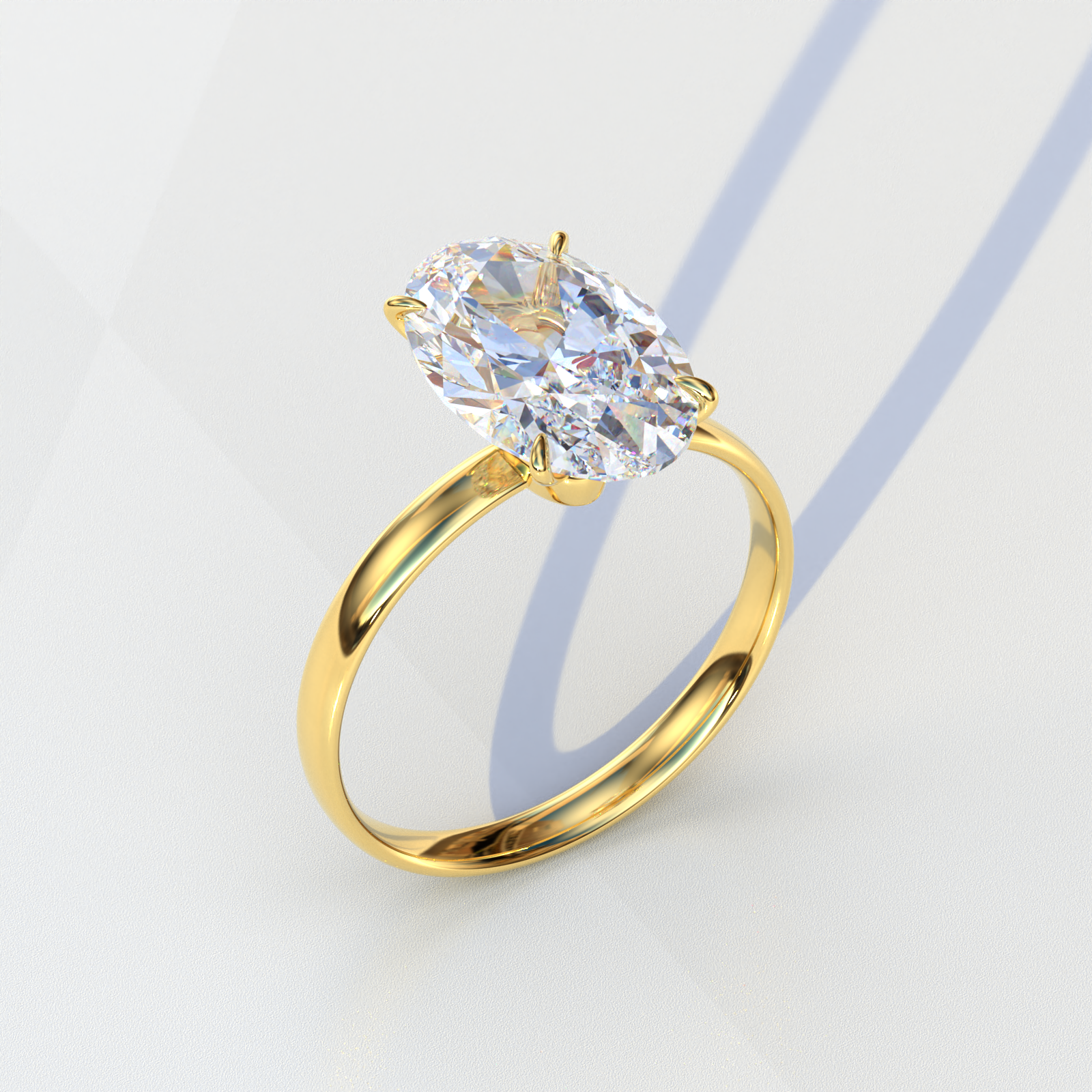 Mohana Jewels - Luxury - Wholesale Engagement Ring - 4 Carat Oval cut Lab Grown Diamond Solitaire Engagement Ring, E VVS Diamond - Cadris5