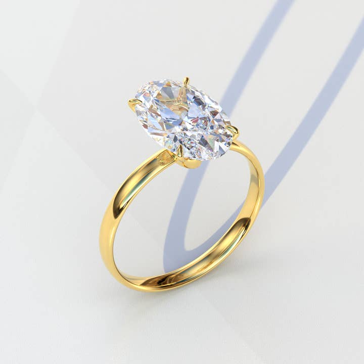 Mohana Jewels - Luxury - Wholesale Engagement Ring - 4 Carat Oval cut Lab Grown Diamond Solitaire Engagement Ring, E VVS Diamond - Cadris5