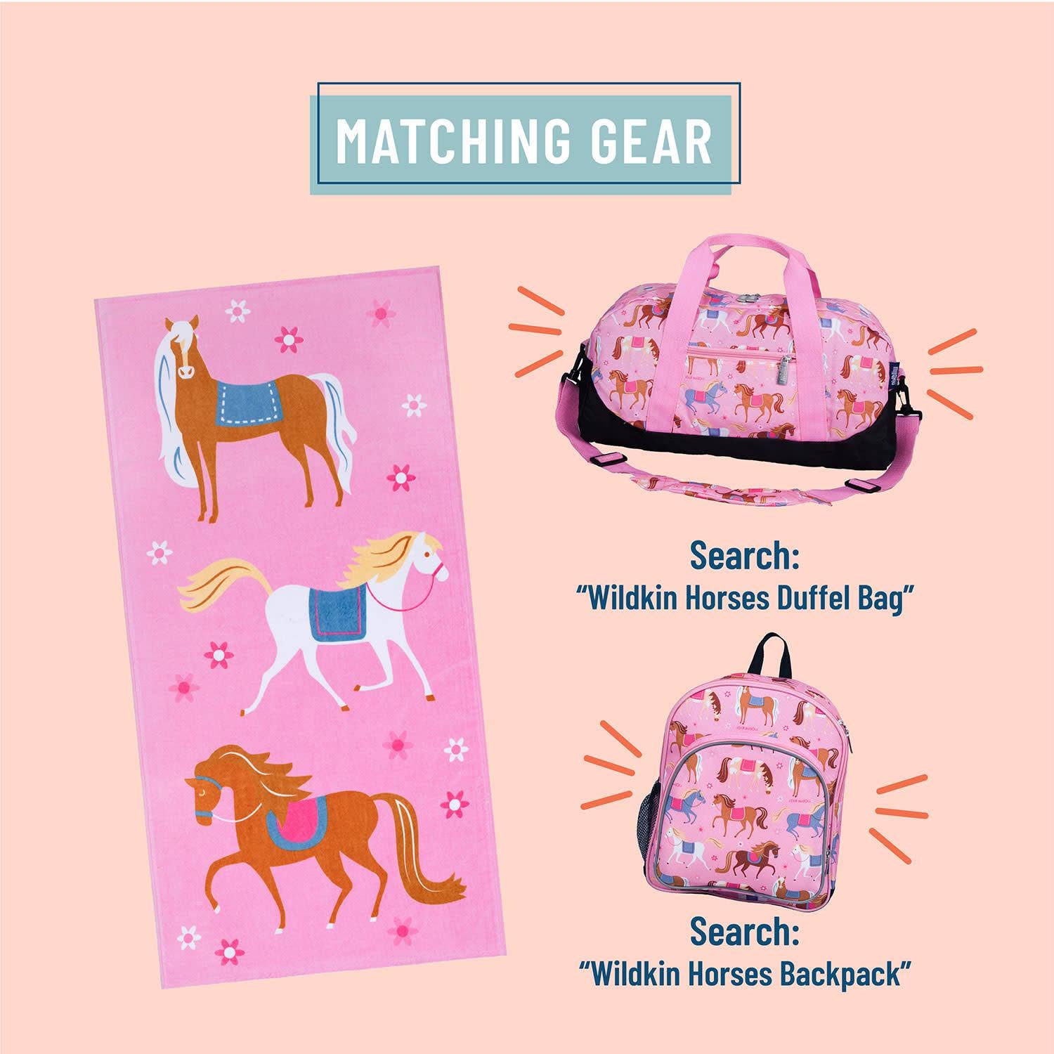 Wildkin - Wholesale Beach Towel - Horses 100% Cotton Beach Towel4