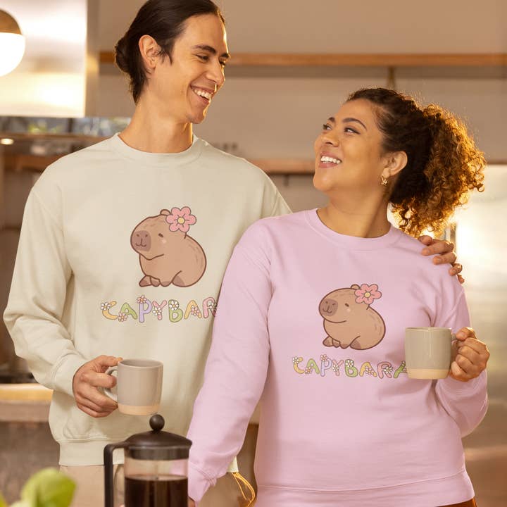 Söt Kapybara Tröja – Unisex Långärmad Mysig Pullover för wholesale av Happythings76