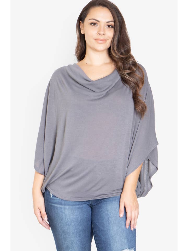 MYS Wholesale Inc - Wholesale Tunic - Women's - Plus Size Cowl Neckline Dolman Sleeve Top6
