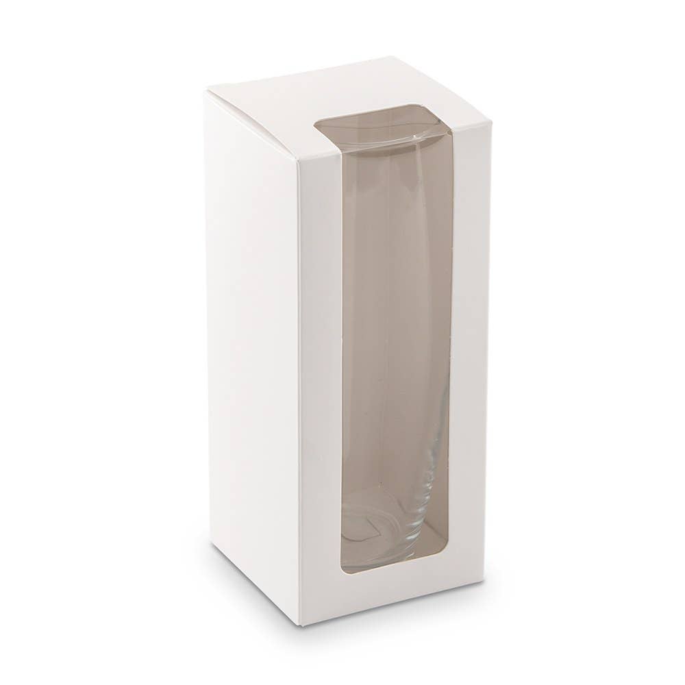 Weddingstar Inc. - Wholesale Gift Box - Stemless Champagne Flute Gift Box With Clear Window - White1