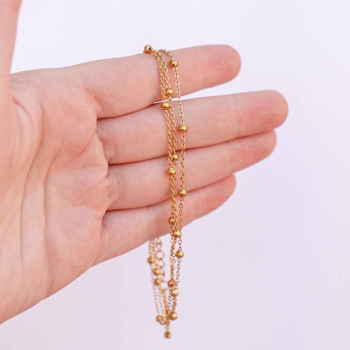 Rose and Clay – wholesale Vristlänk – Artemis fotlänk i guld