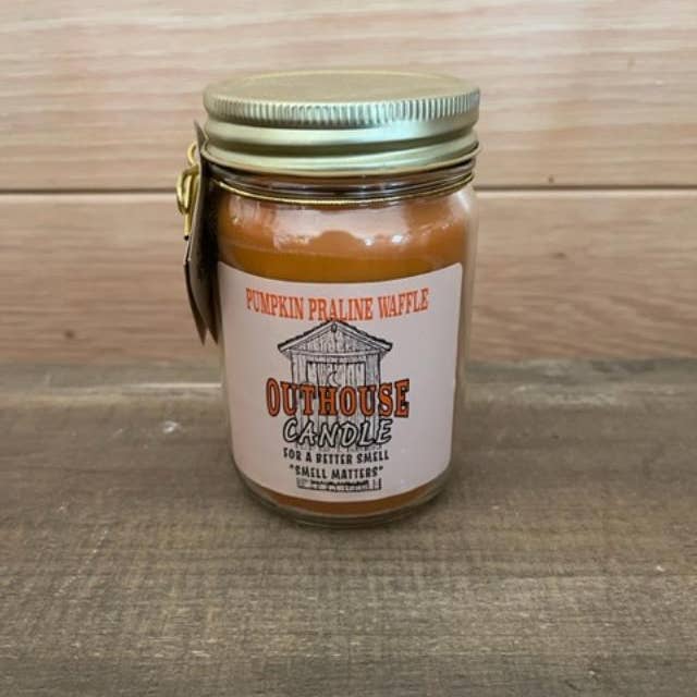 Fairhope Favorites, Inc. - Wholesale Jar/Filled Candle - Outhouse Candle Large - Pumpkin Praline Moonshine Car Label1