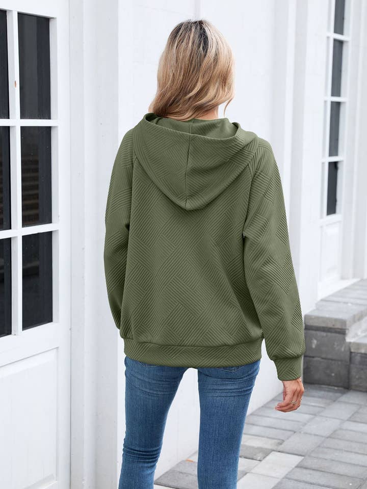 Lovesoft - Wholesale Hoodie - Women's - Textured Chevron Hoodie | Cozy Pullover Kangaroo Pocket15