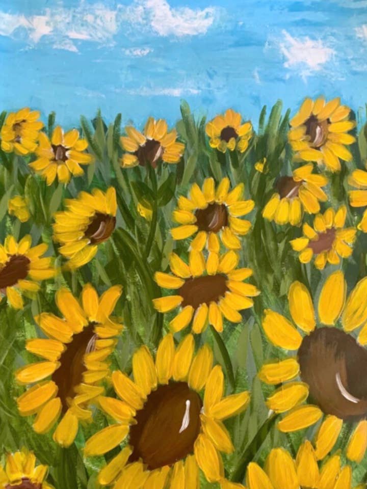 Lot de 8 cartes-notes « Tournesols » pour la vente par Monica Martin Fine Art