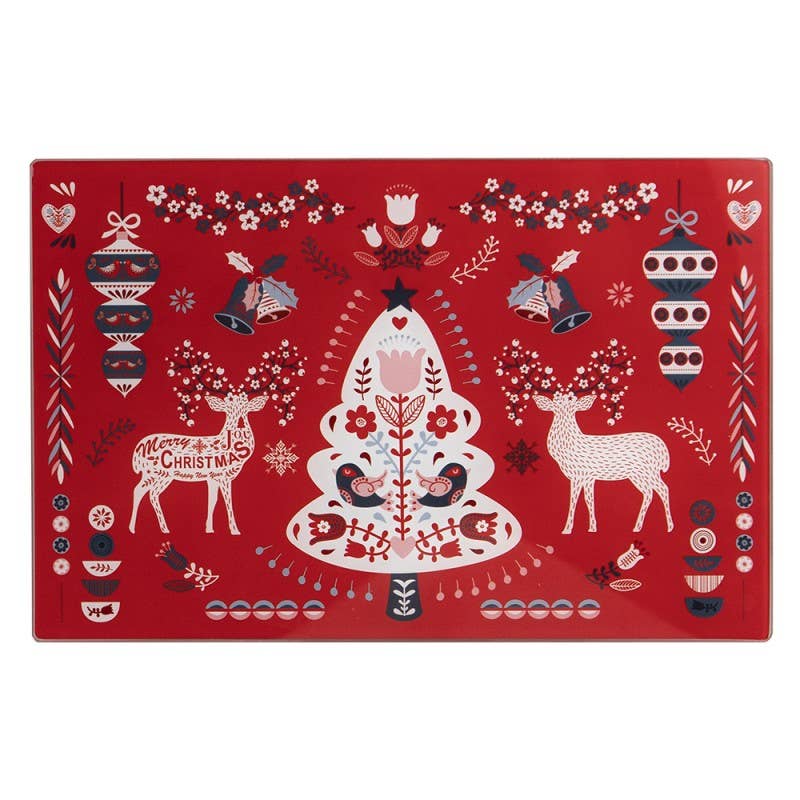 Deffrennes - Wholesale Cutting Board - Scandinavian Christmas glass cutting board0
