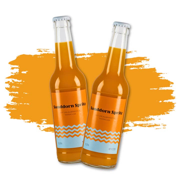 Spritz all'olivello spinoso Mointz - con maracuja pronto per le vacanze (0,33 l) per la vendita all'ingrosso da parte di Mointz